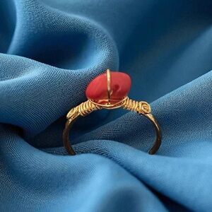 Elegant Gold filled and‎ Red natural gemstone Ring